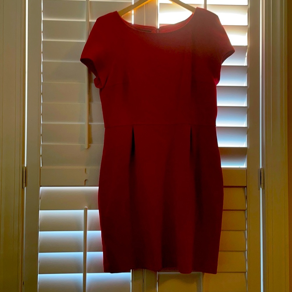 Nine West | red short sleeve tailored dress with pockets | 14